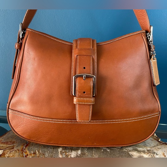 Vintage Coach Hampton Saddle Brown Leather Hobo Shoulder Purse 7583 - Picture 16 of 17